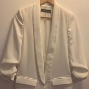 Zara White Tuxedo Blazer XS